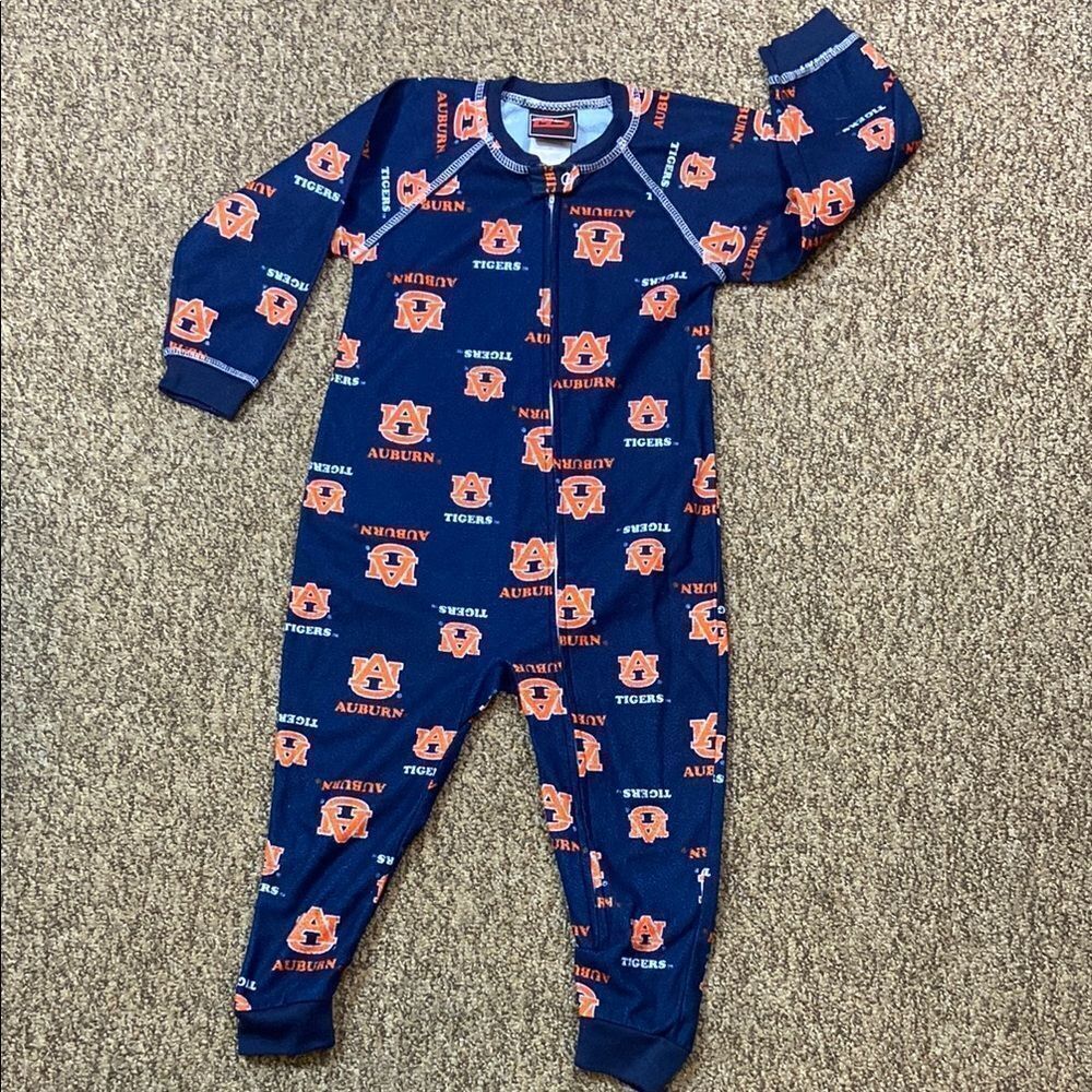 Genuine Stuff Kids One Piece Pajama - Navy and Orange Size 3T
